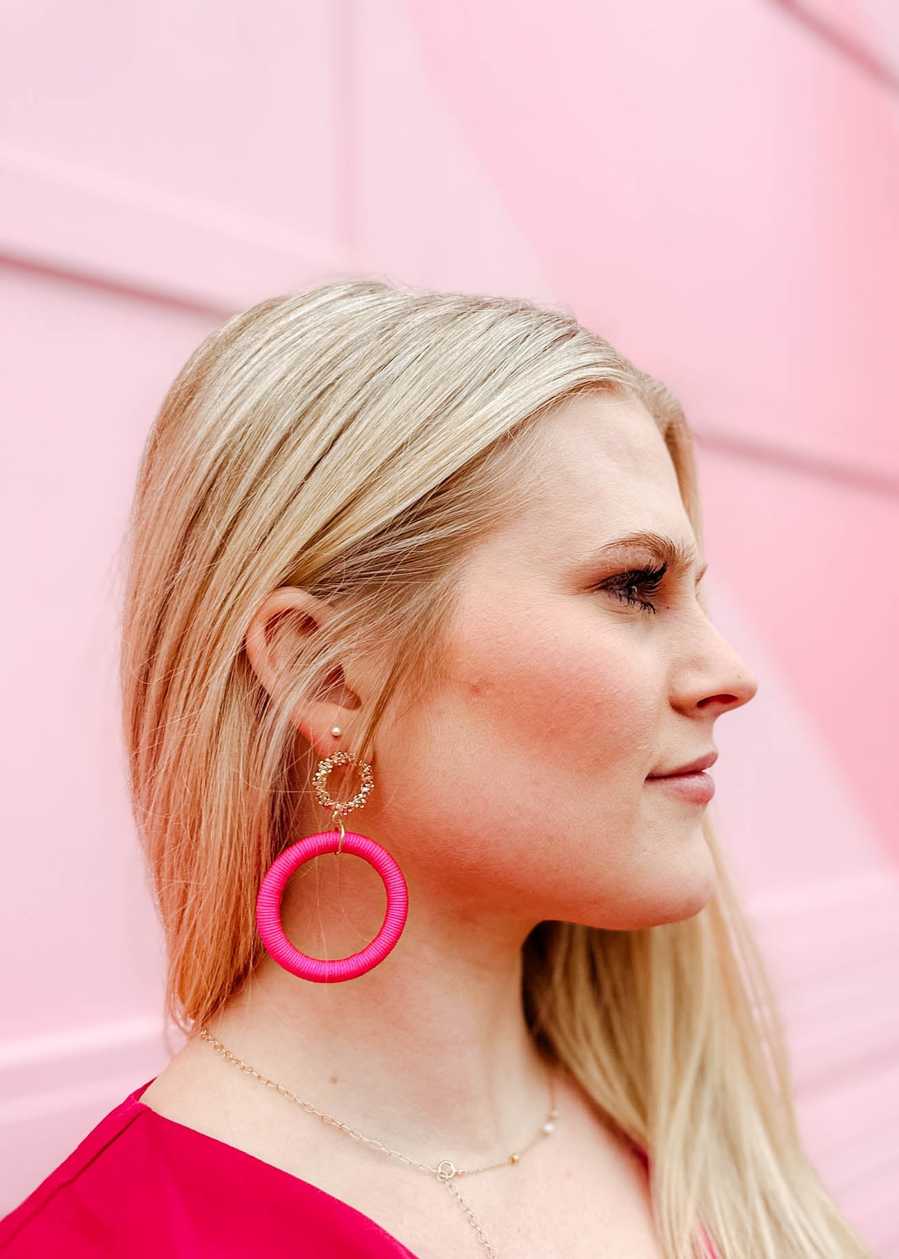 Texture & Wrapped Circle 2 Drop Earrings