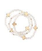 Cross Charm Beaded Bracelet