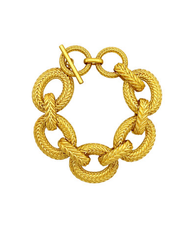 Herringbone Texture Linked Bracelet