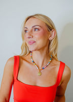 Butterfly Pendant Beaded Necklace