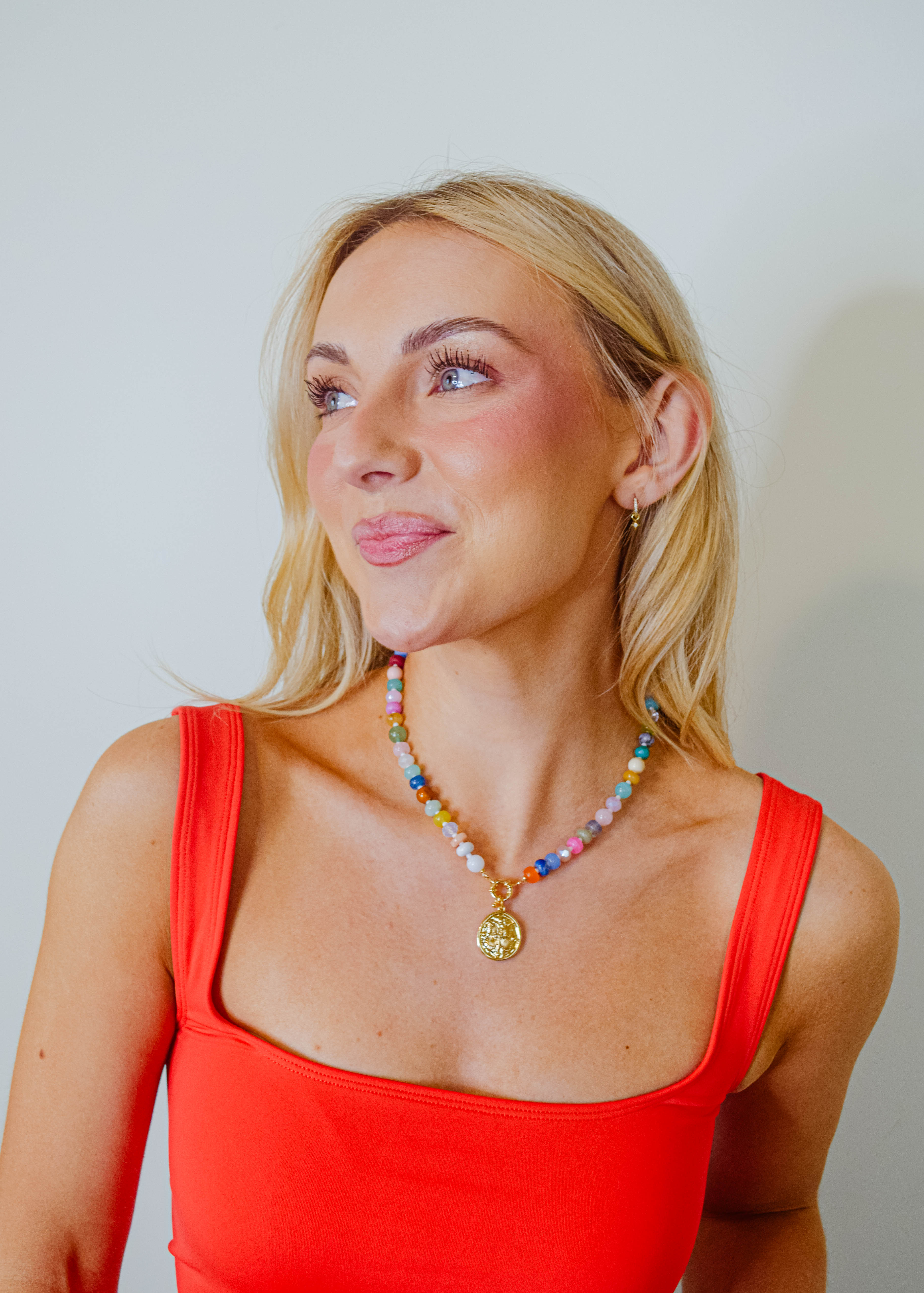 Butterfly Pendant Beaded Necklace