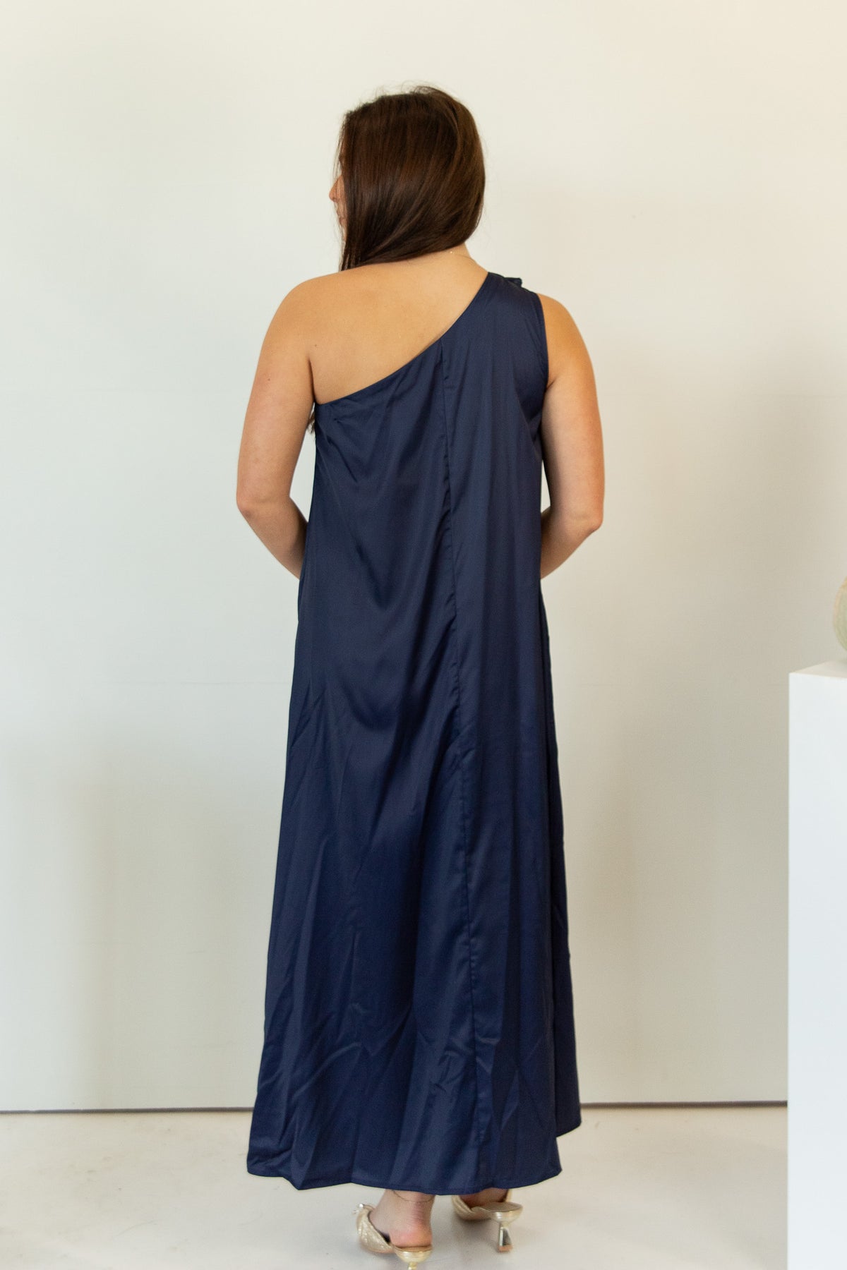 Fall in Bloom One Shoulder Maxi Dress