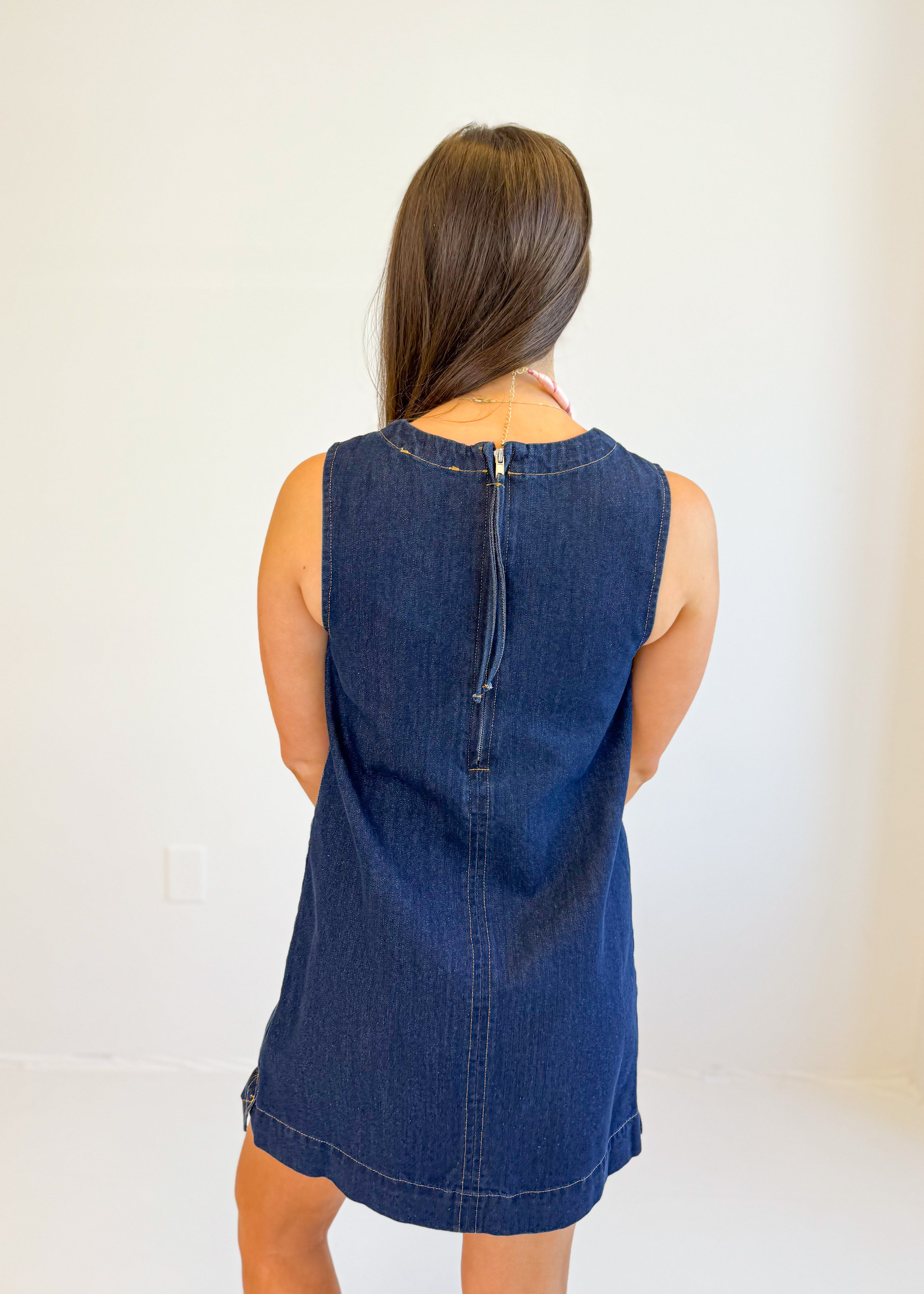 Dolly Denim Exposed Seam Mini Dress