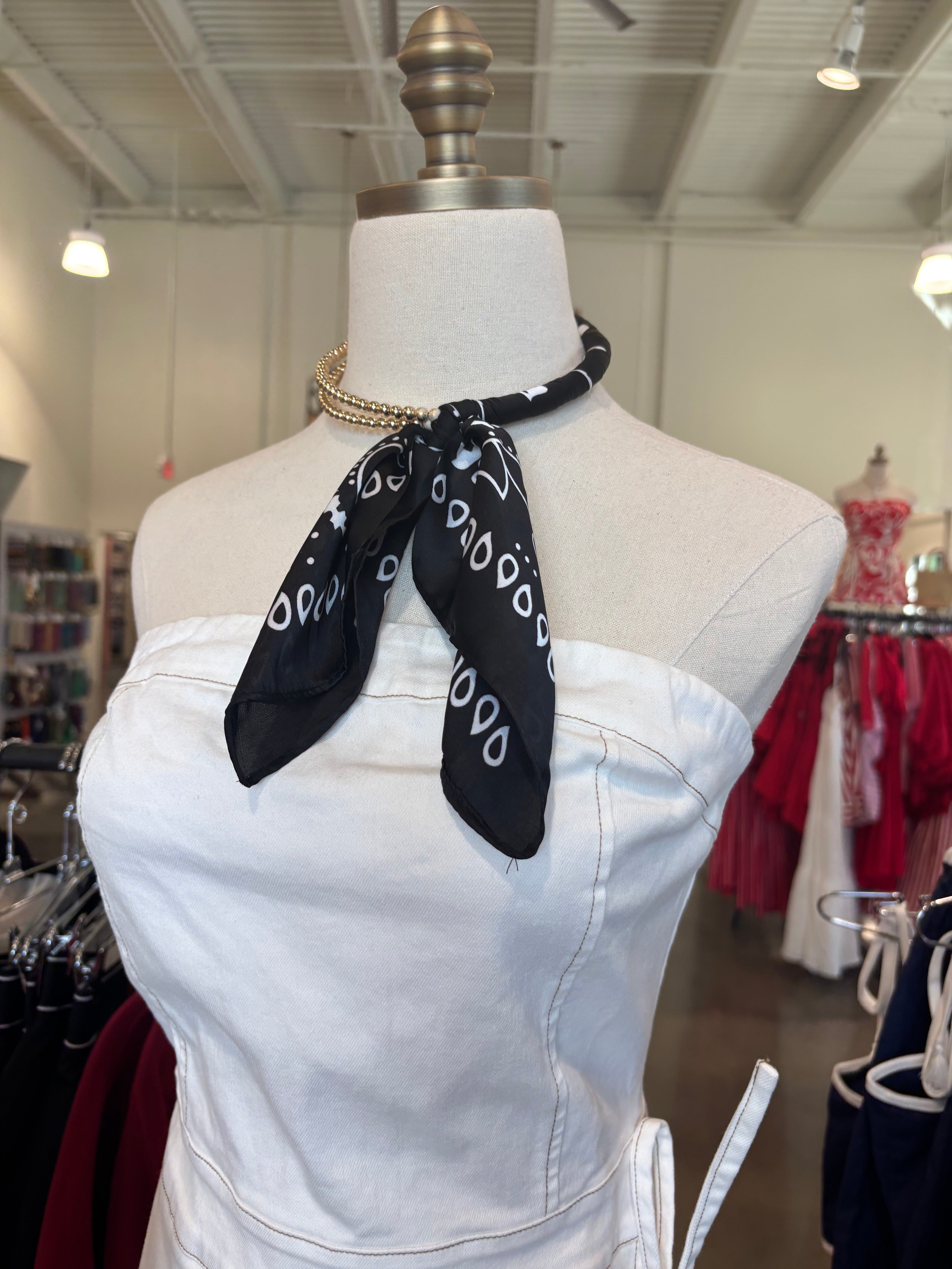 Silk Scarf Wrapped Collar Necklace
