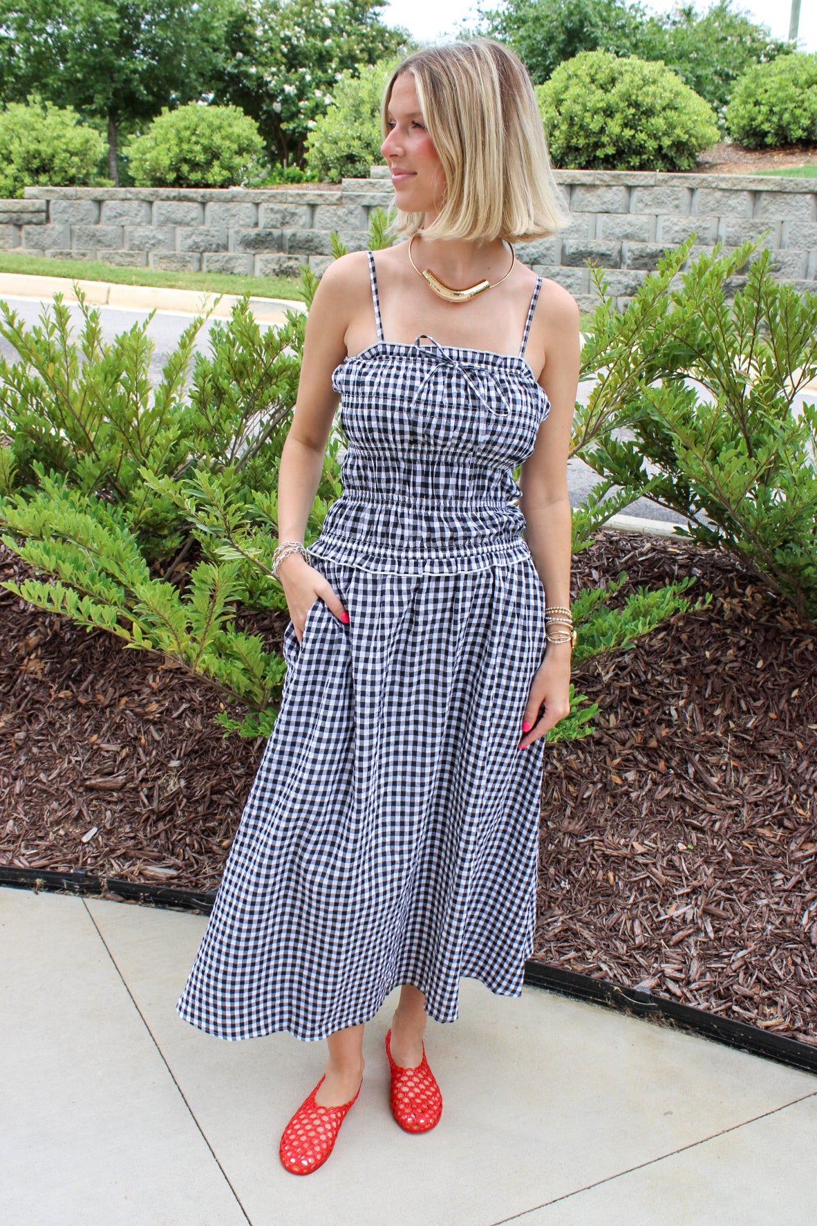 Ella Gingham Maxi Dress