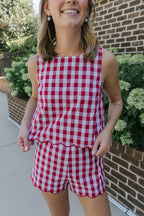 Liana Gingham Scalloped Shorts