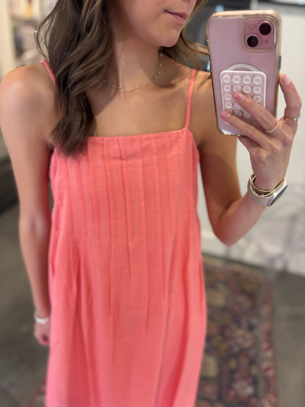 Penelope Pintuck Detailed Maxi Dress