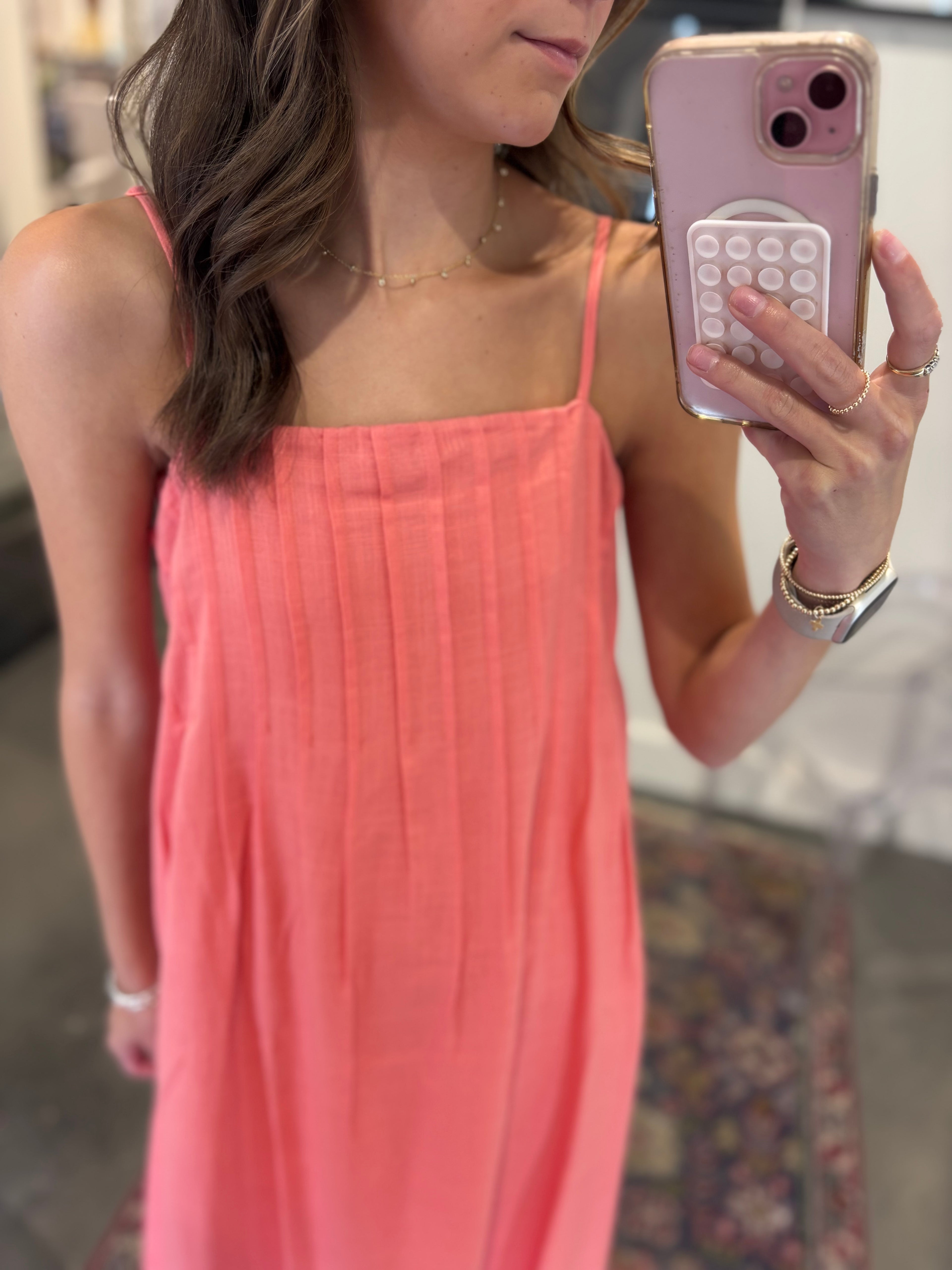 Penelope Pintuck Detailed Maxi Dress
