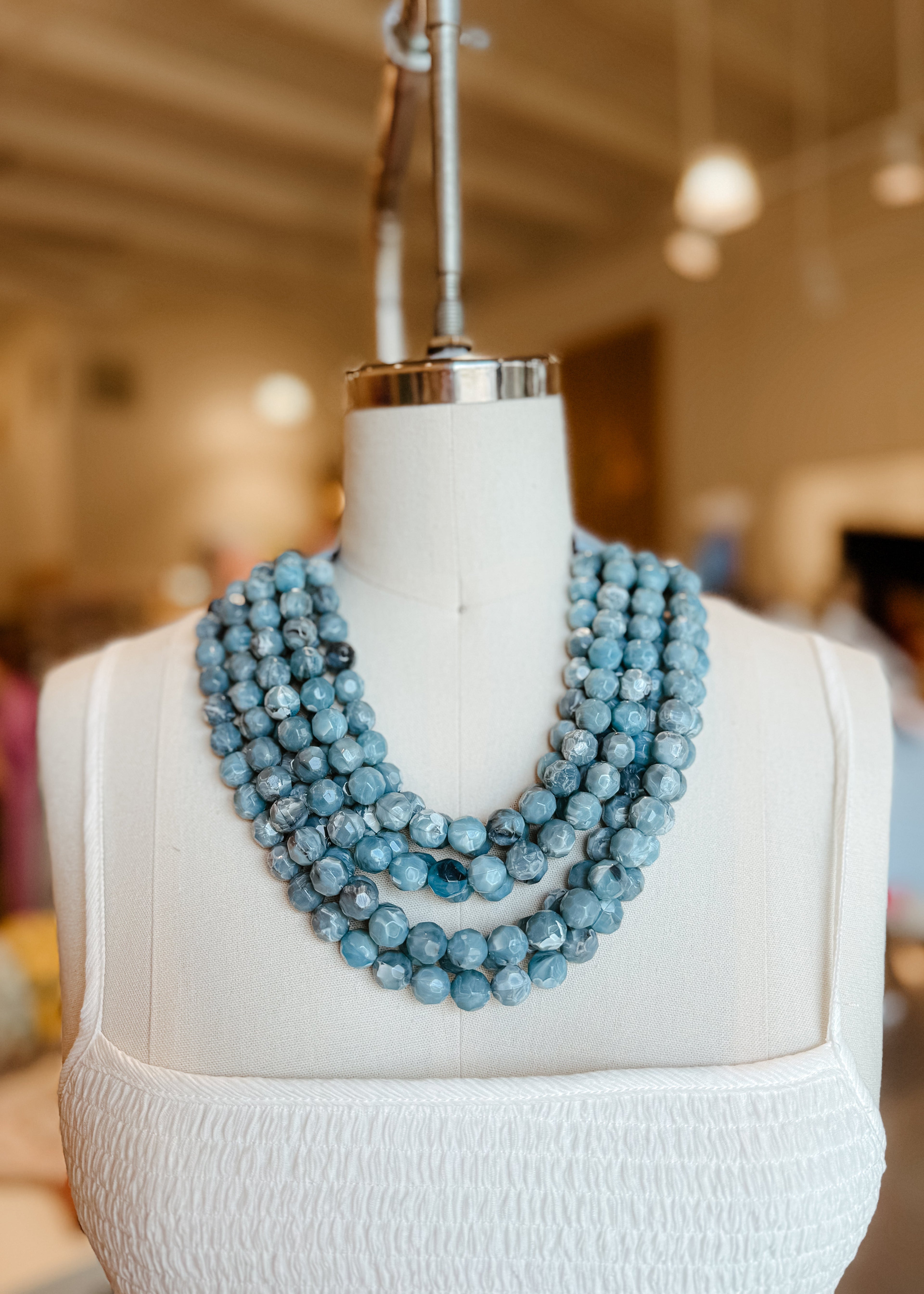 Selene Agate Bead Necklace