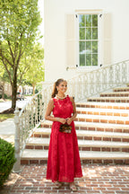 Luci Embroidered Floral Midi Dress