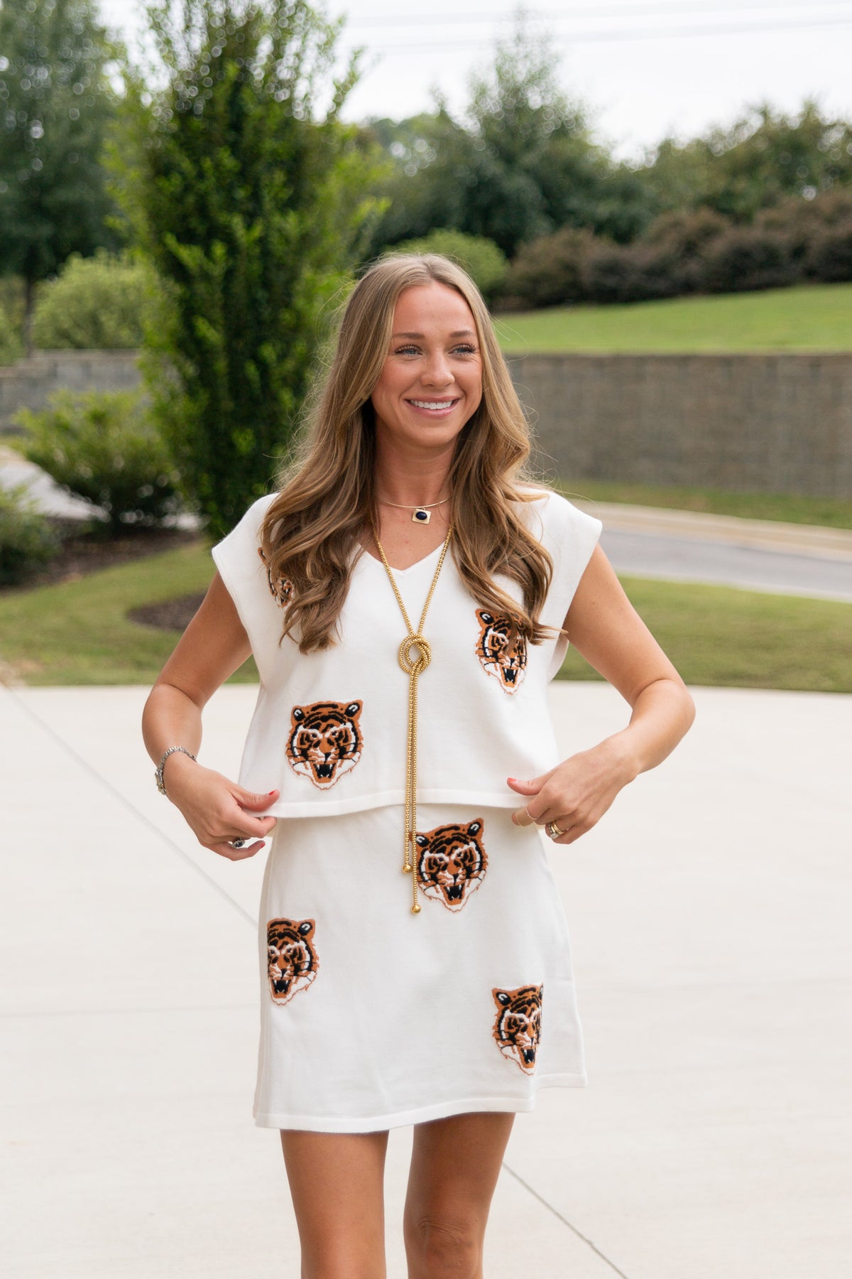 TIger Short Sleeve Skirt Set