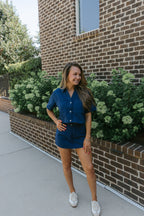 Lavinia Denim A-line Mini Skort