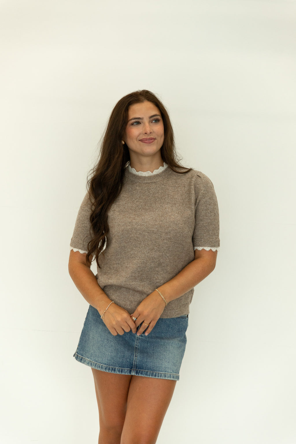 Lena Fuzzy Sleeve Top