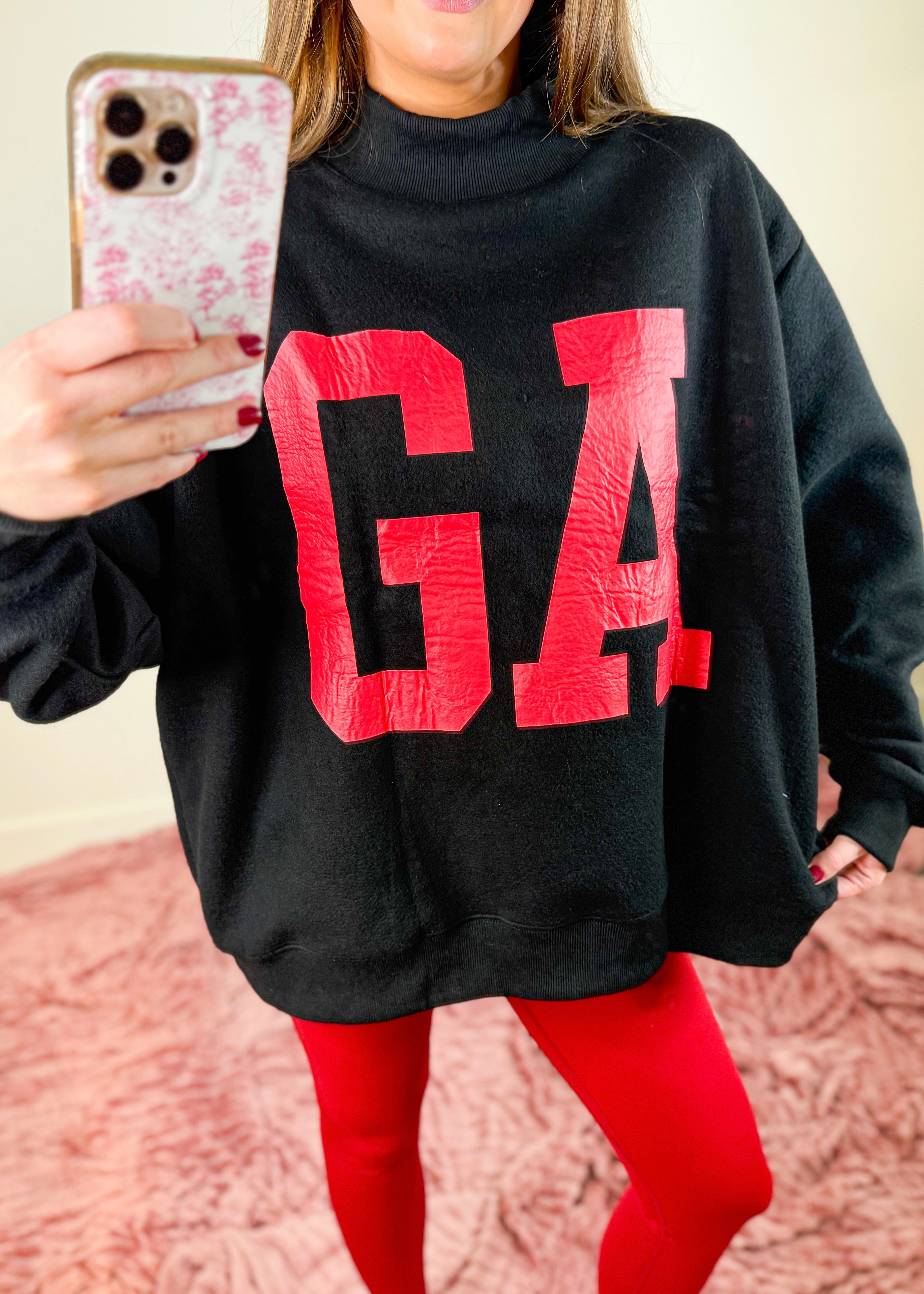 Georgia Reversible Mock Neck Sweatshirt