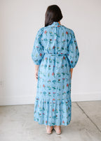 Floral Blooms Tie Waist Midi Dress