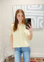 Short Sleeve Button Cardigan