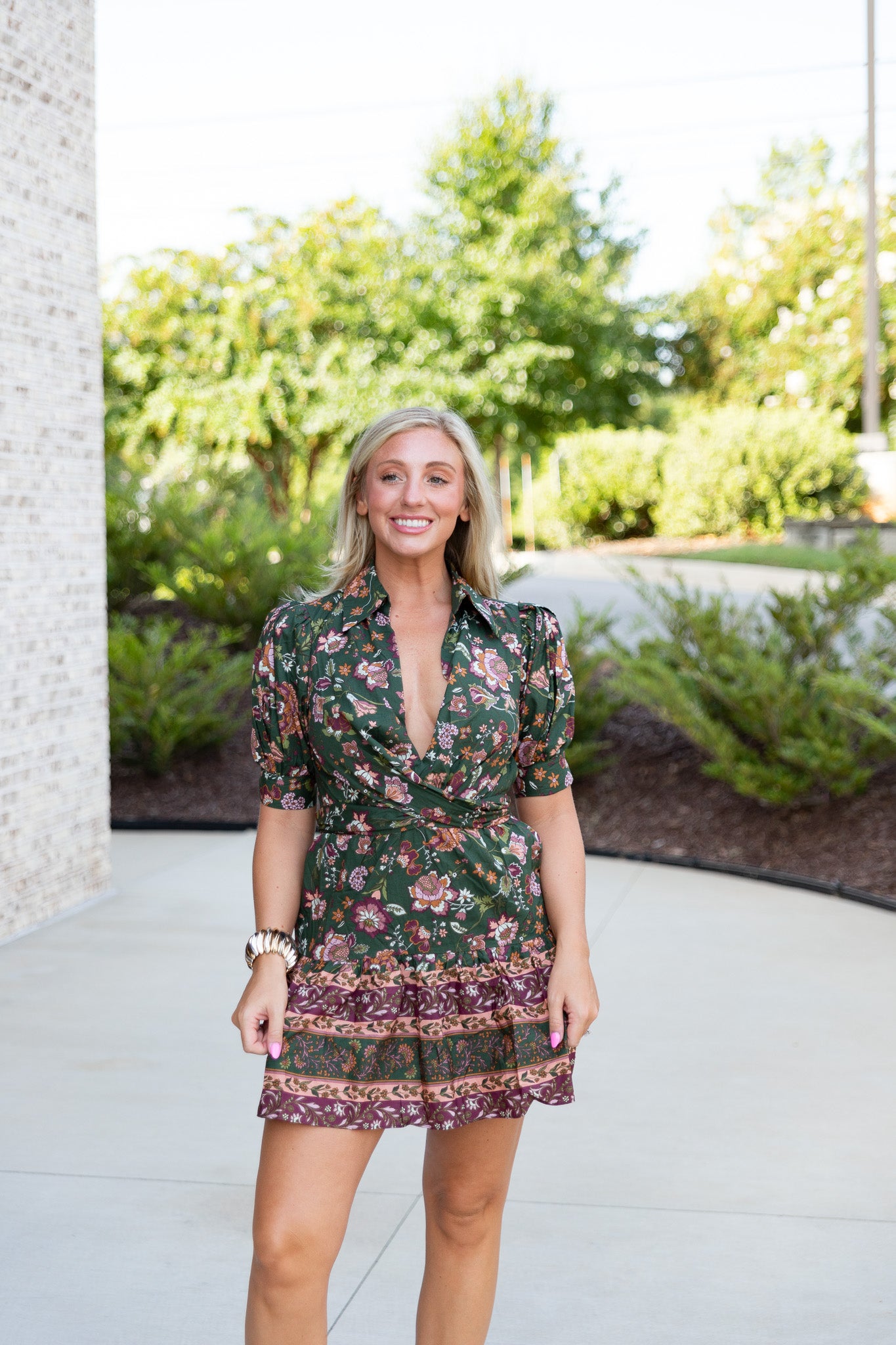 Dana Floral Wrap Mini Dress