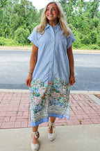 Meadow Stripe Midi Dress