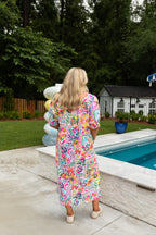 Lilly Bright Floral Midi Dress