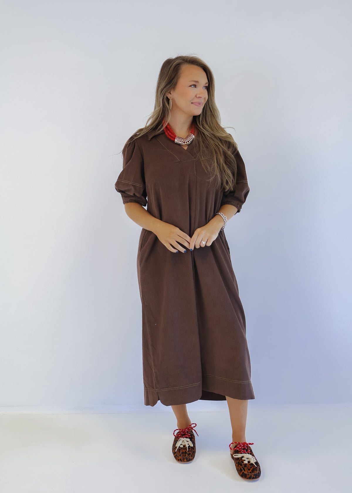 Calla Collar Midi Dress
