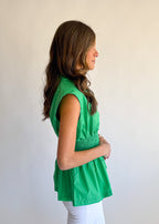 Millie Zip Front Peplum Top