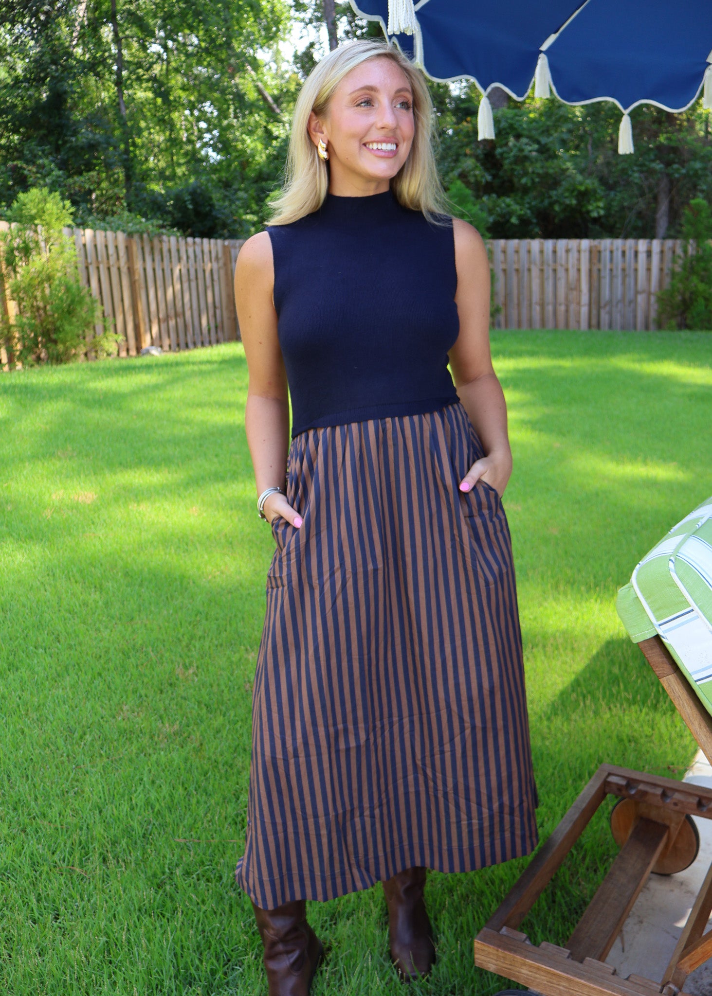 Emerson Stripe Midi Dress