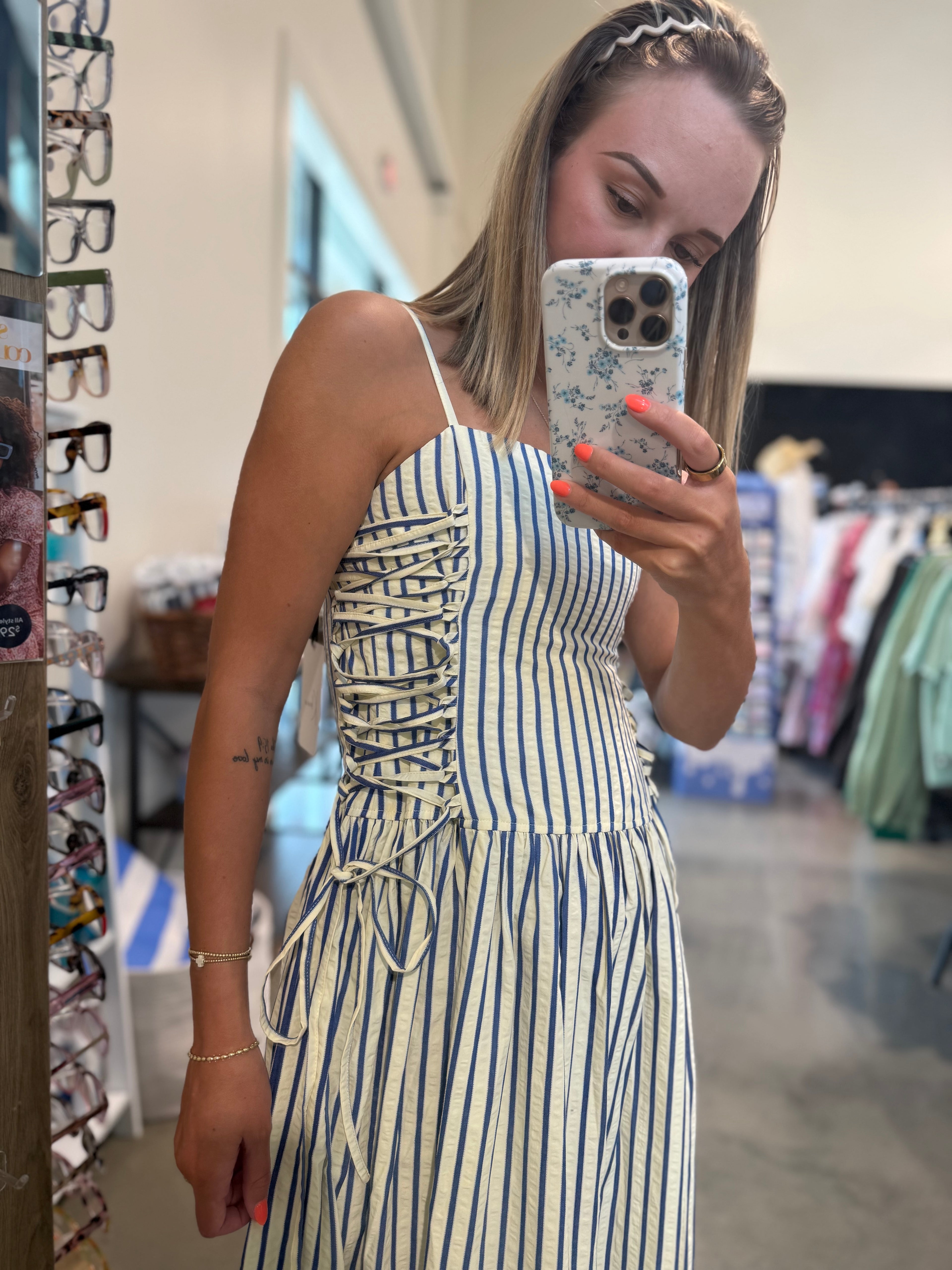 Collins Striped Midi Dress