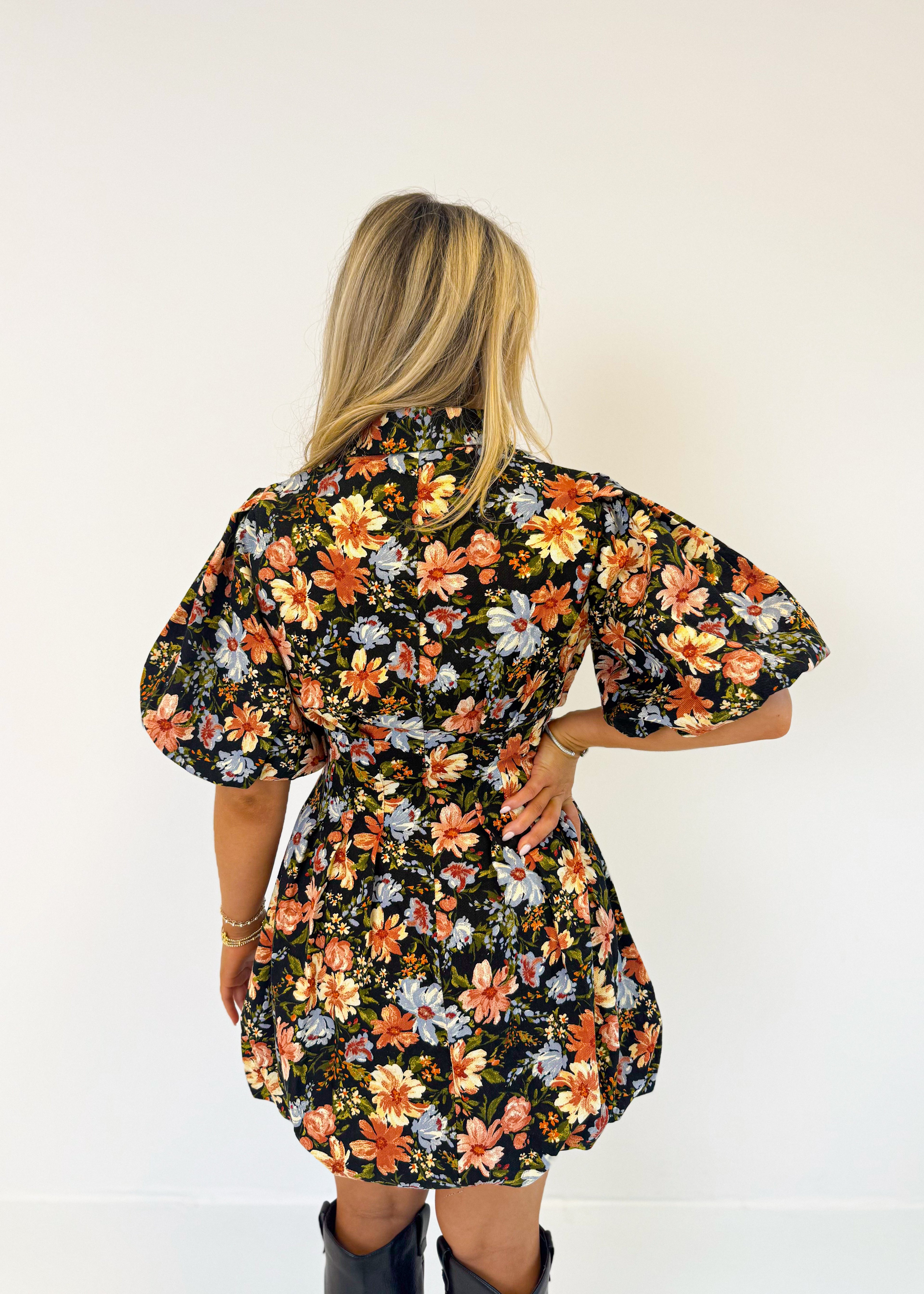 Maya Corduroy Bubble Hem Dress