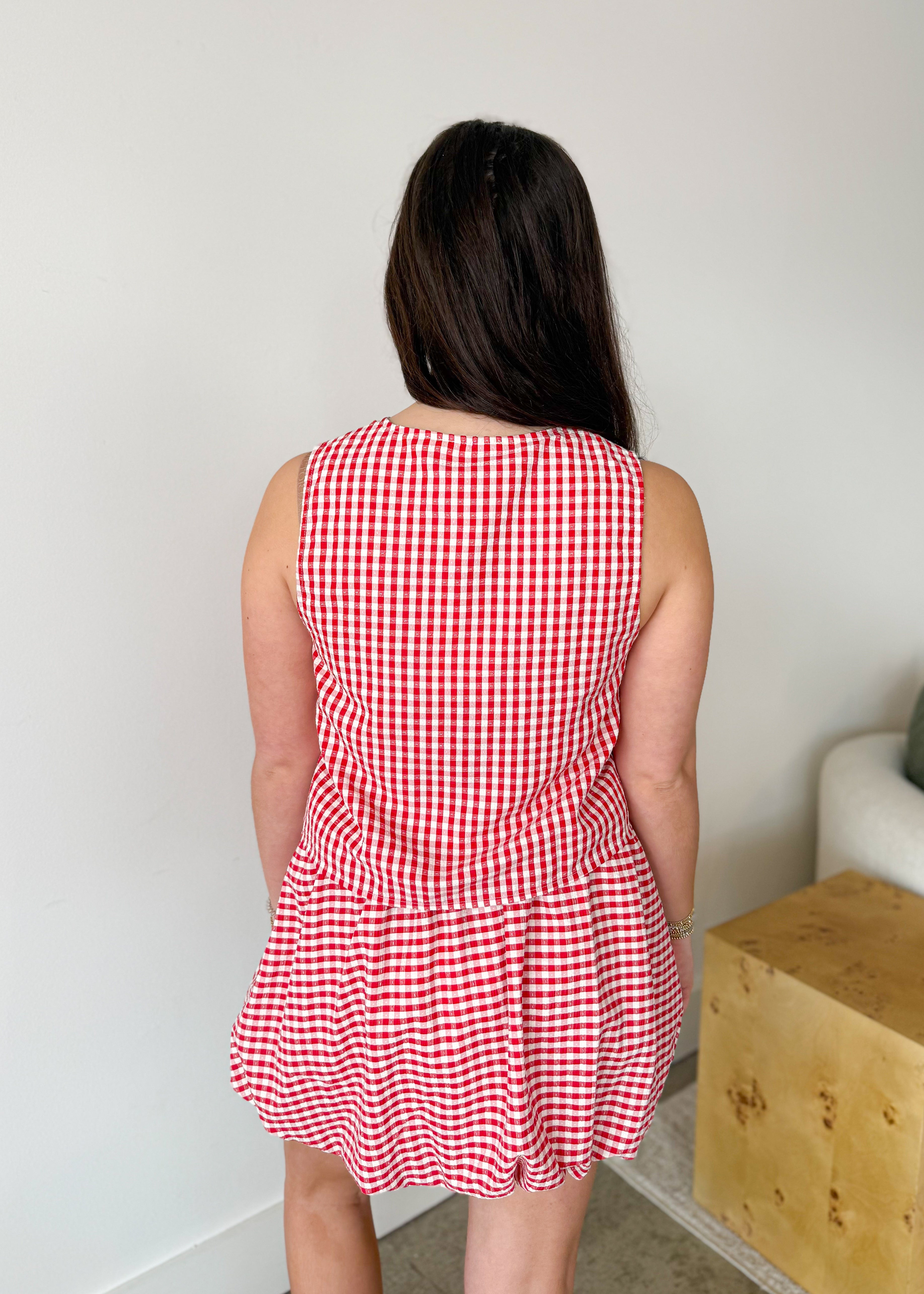 Lina Gingham Sleeveless Top