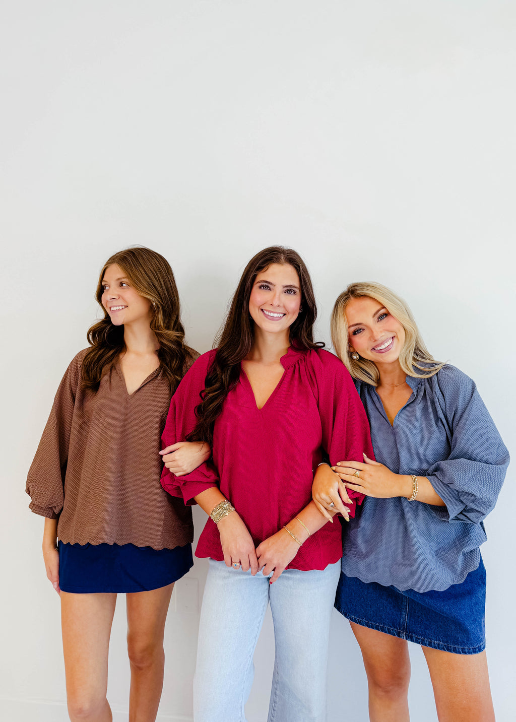 Simone Textured V-Neck Top