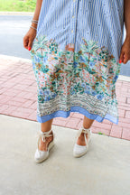 Meadow Stripe Midi Dress