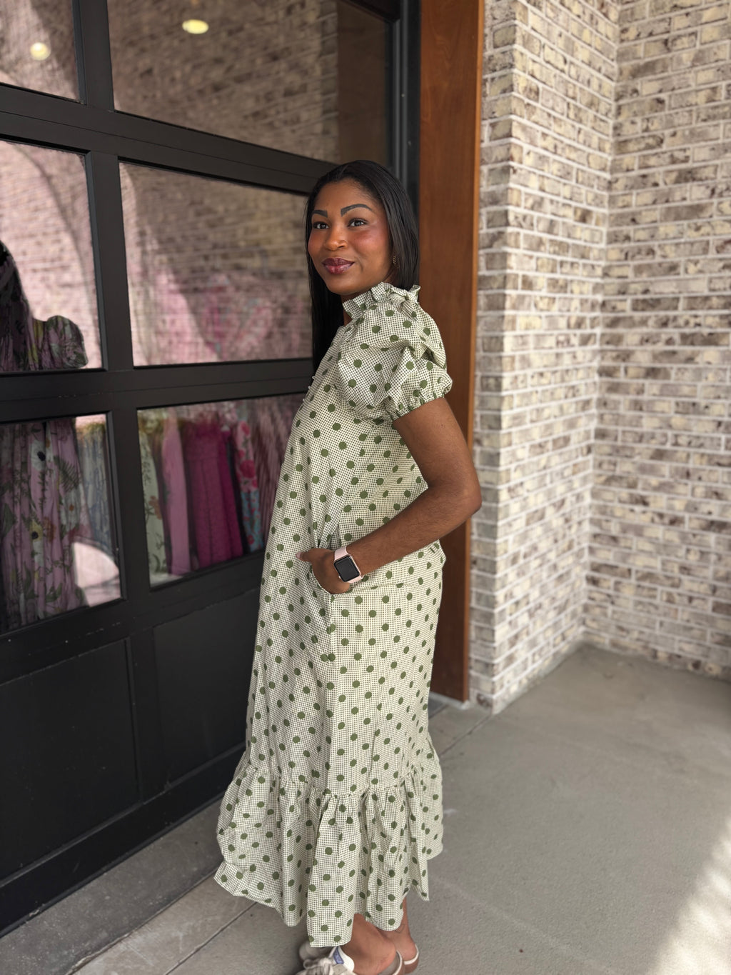 Amber Polka Dot Midi Dress