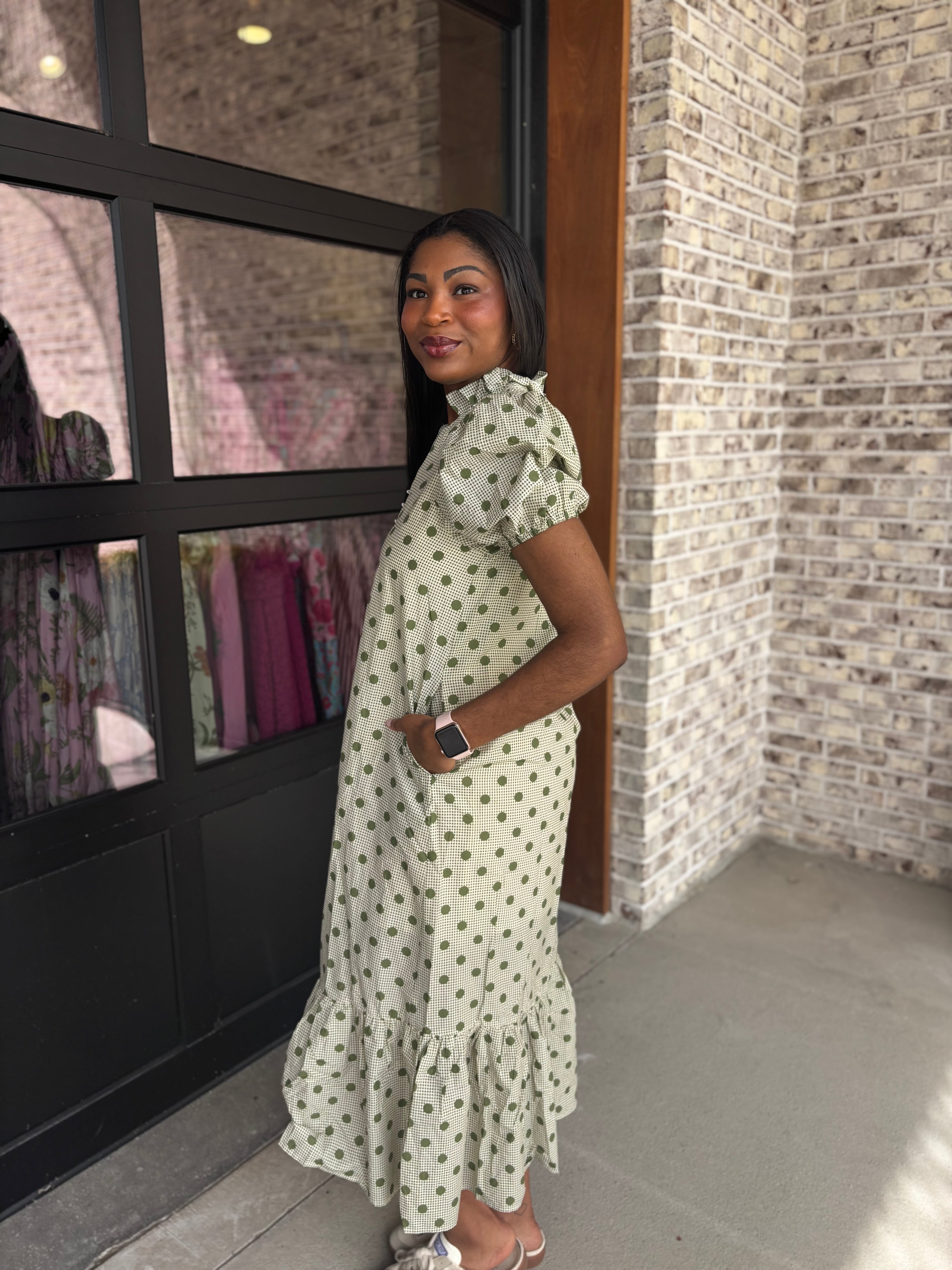 Amber Polka Dot Midi Dress