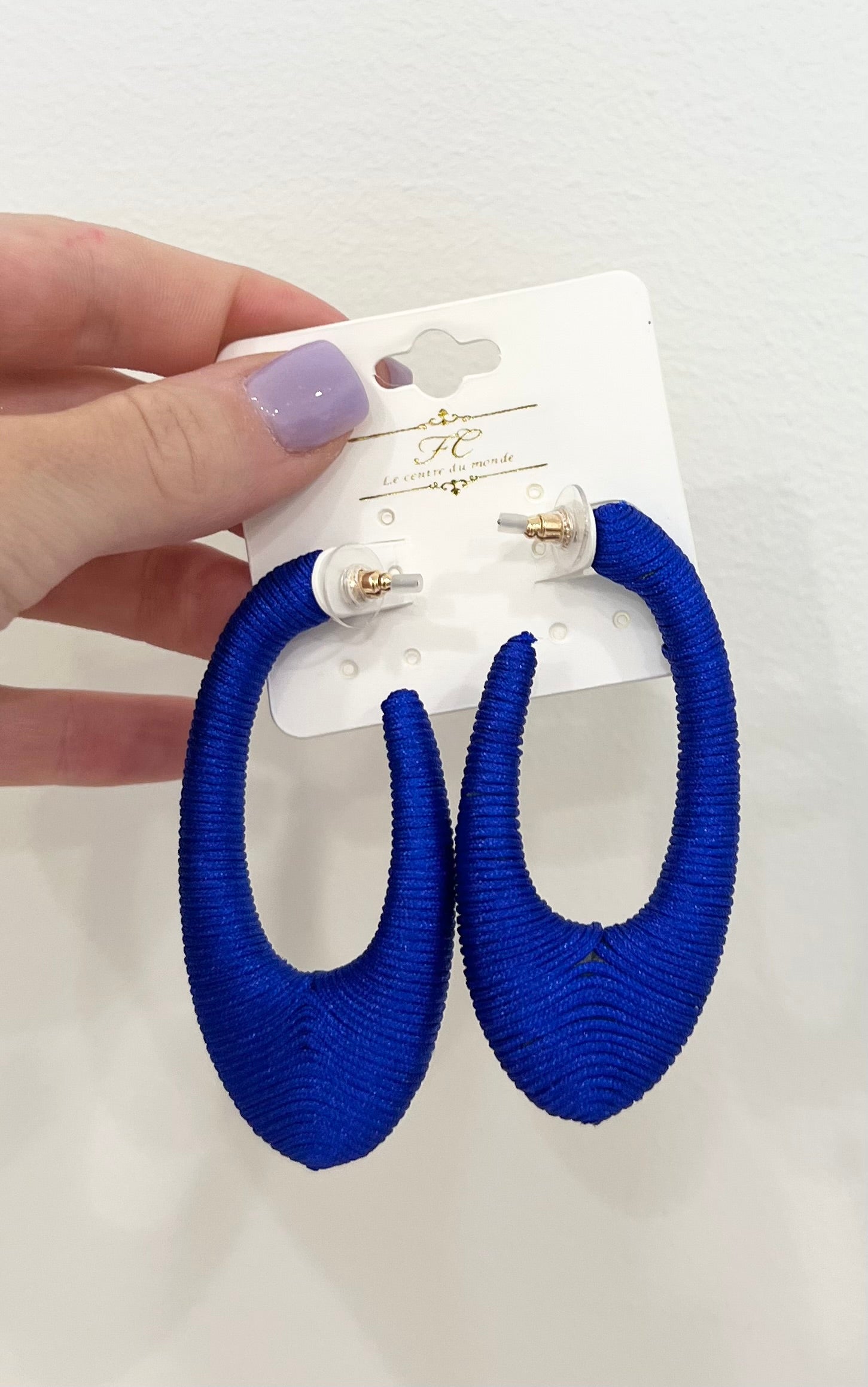 Wrapped Thread Open Oval Hoops