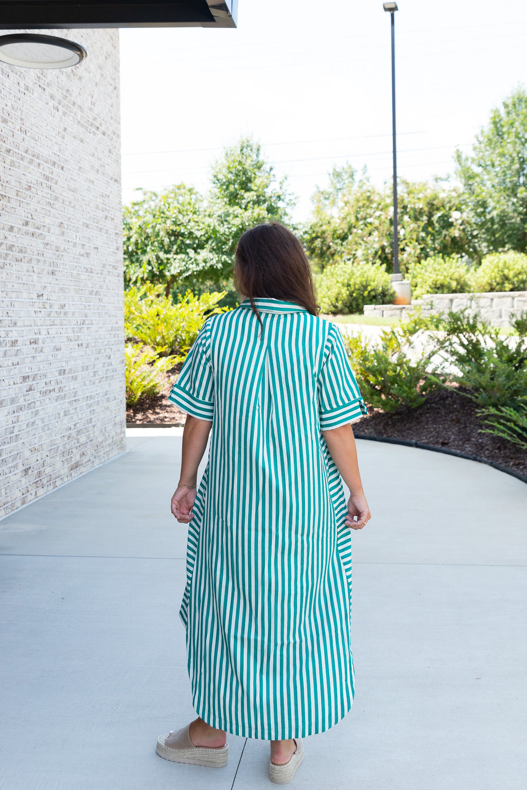 Evie Stripe Button Down Midi Dress