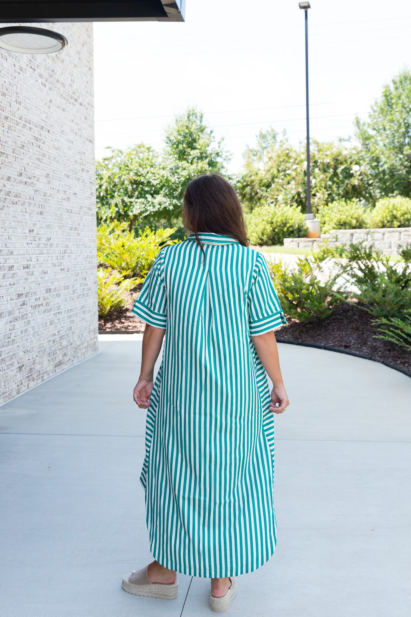 Evie Stripe Button Down Midi Dress
