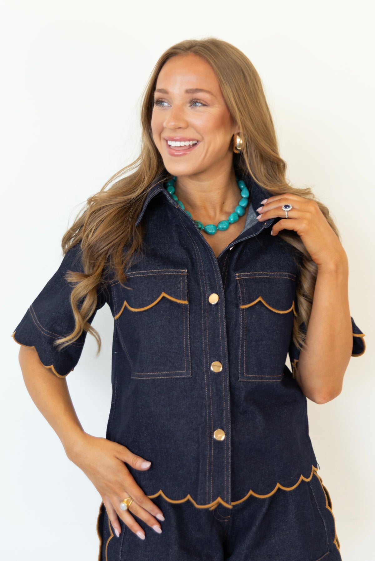 Denim Days Scallop Top