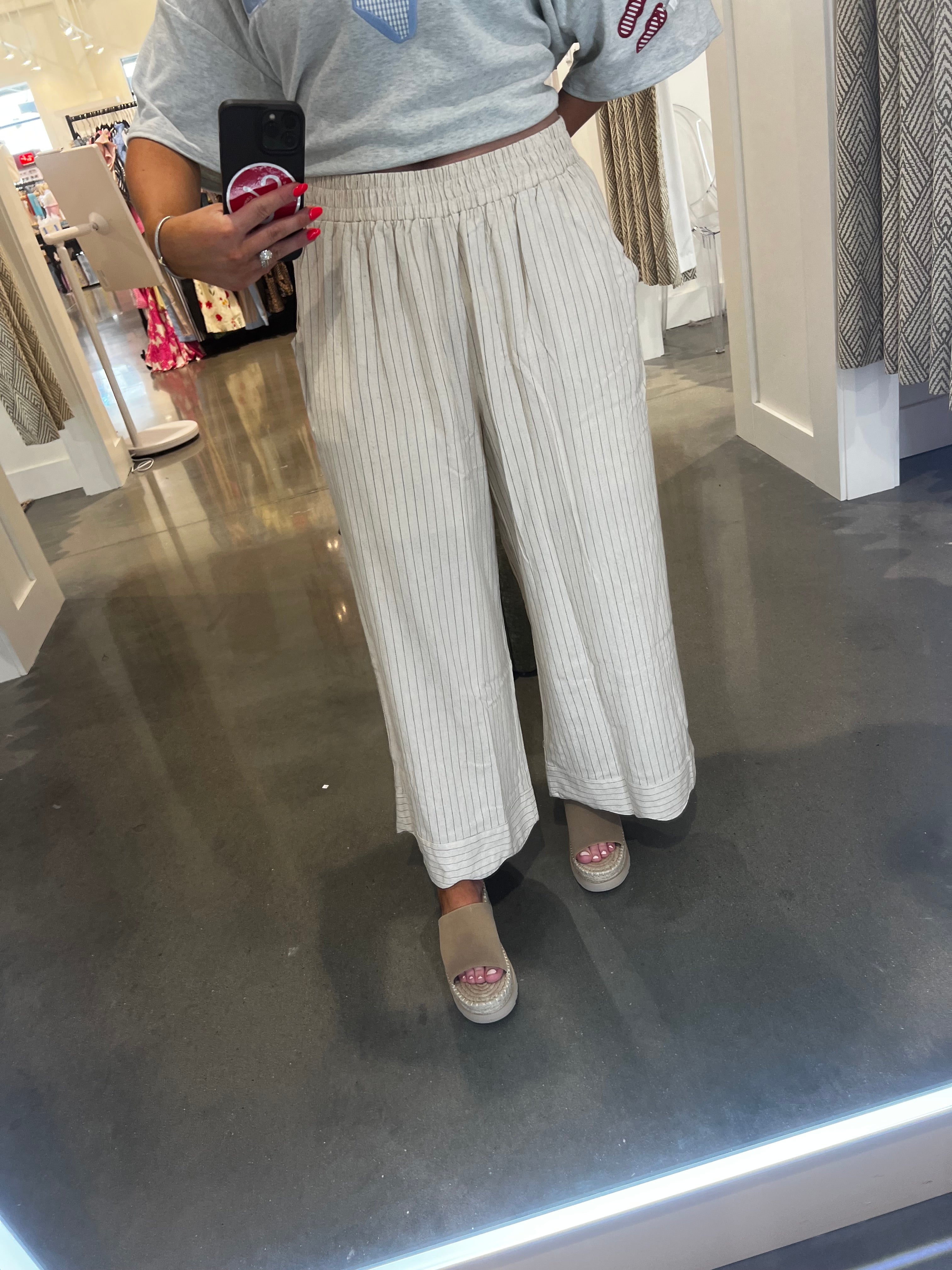 Talia Pinstripe Cropped Pants