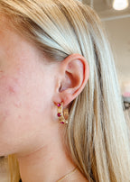 25mm Crystal Station Textured Hoops