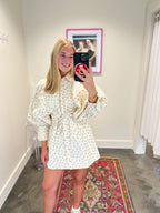 Elaine Statement Sleeve Mini Shirt Dress