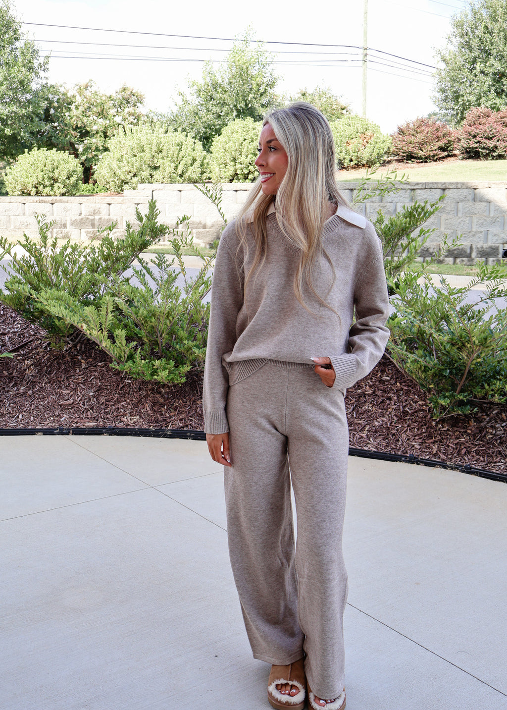 Isabelle Ribbed Waist Knit Lounge Pants