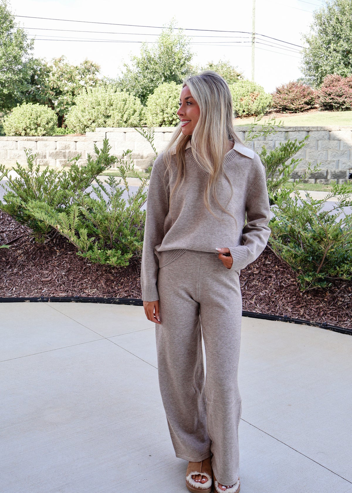 Isabelle Ribbed Waist Knit Lounge Pants