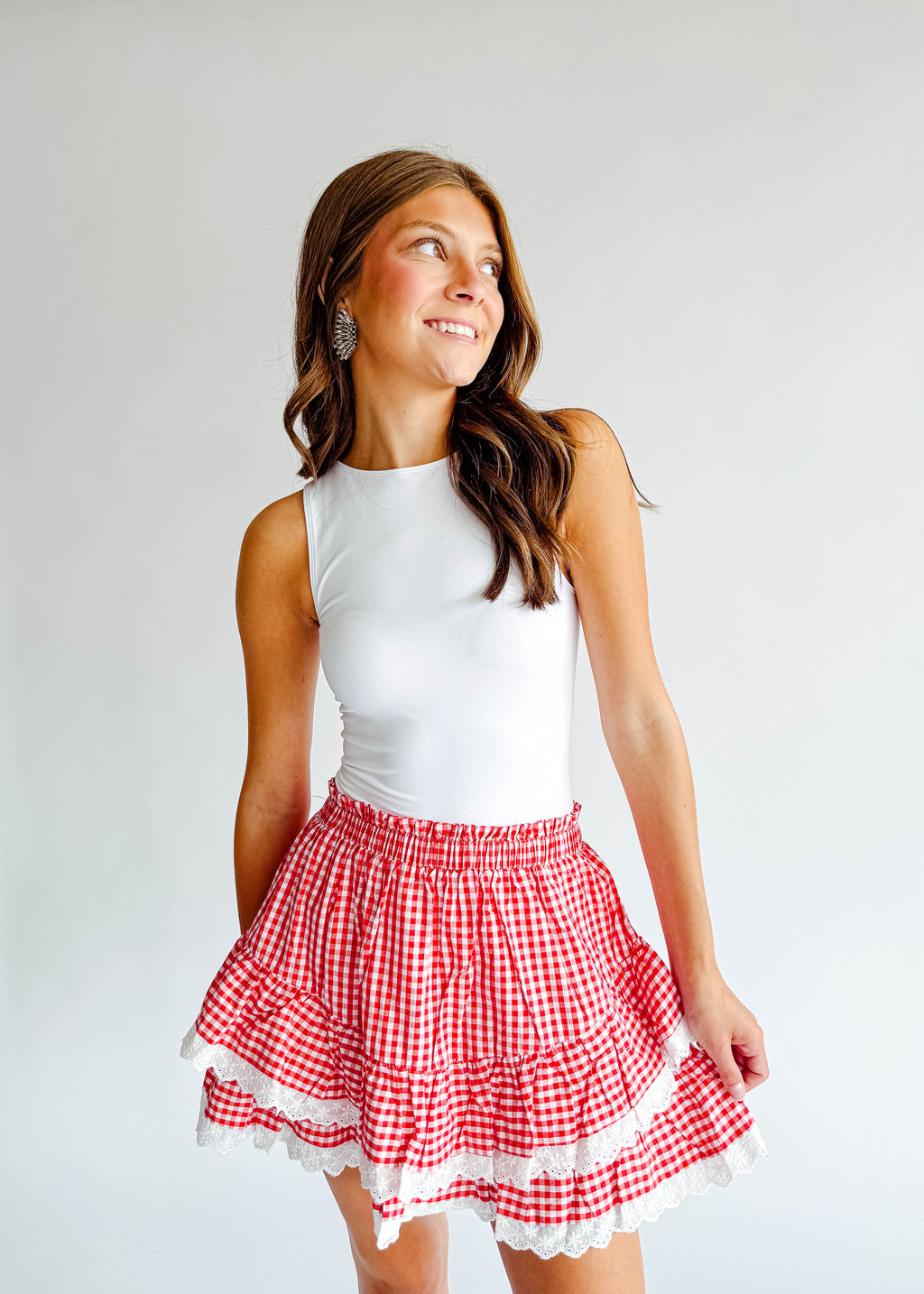 Sophie Gingham Ruffle Skort