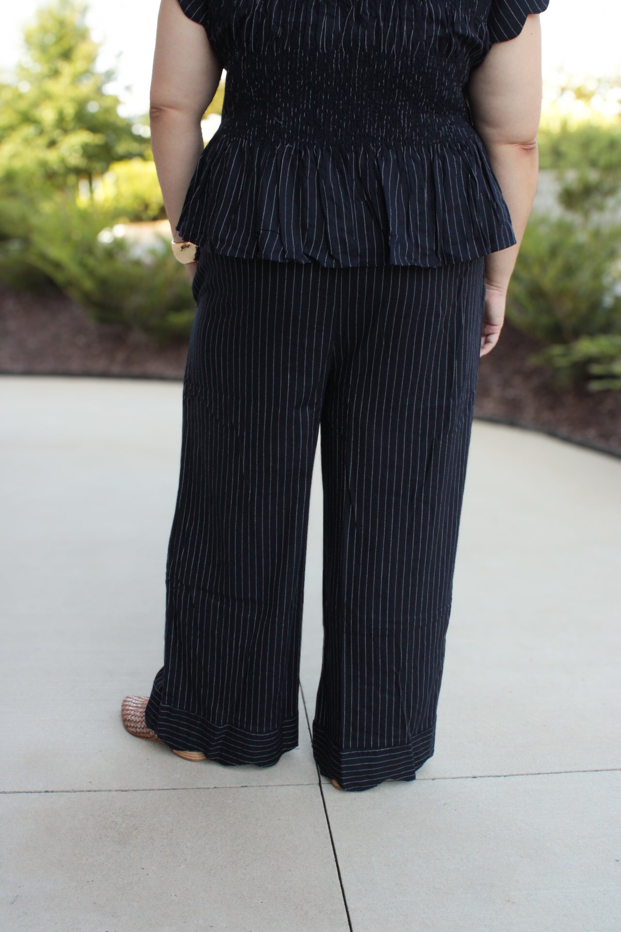Talia Pinstripe Cropped Pants