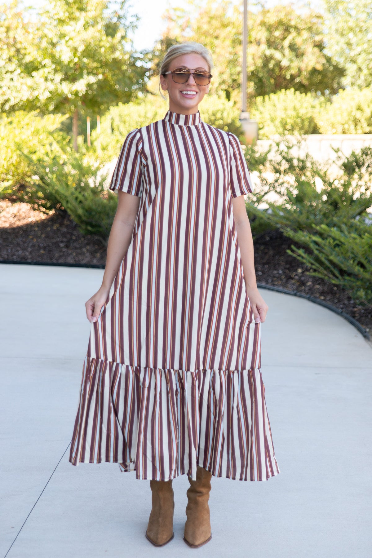 Nelly Striped Midi Dress