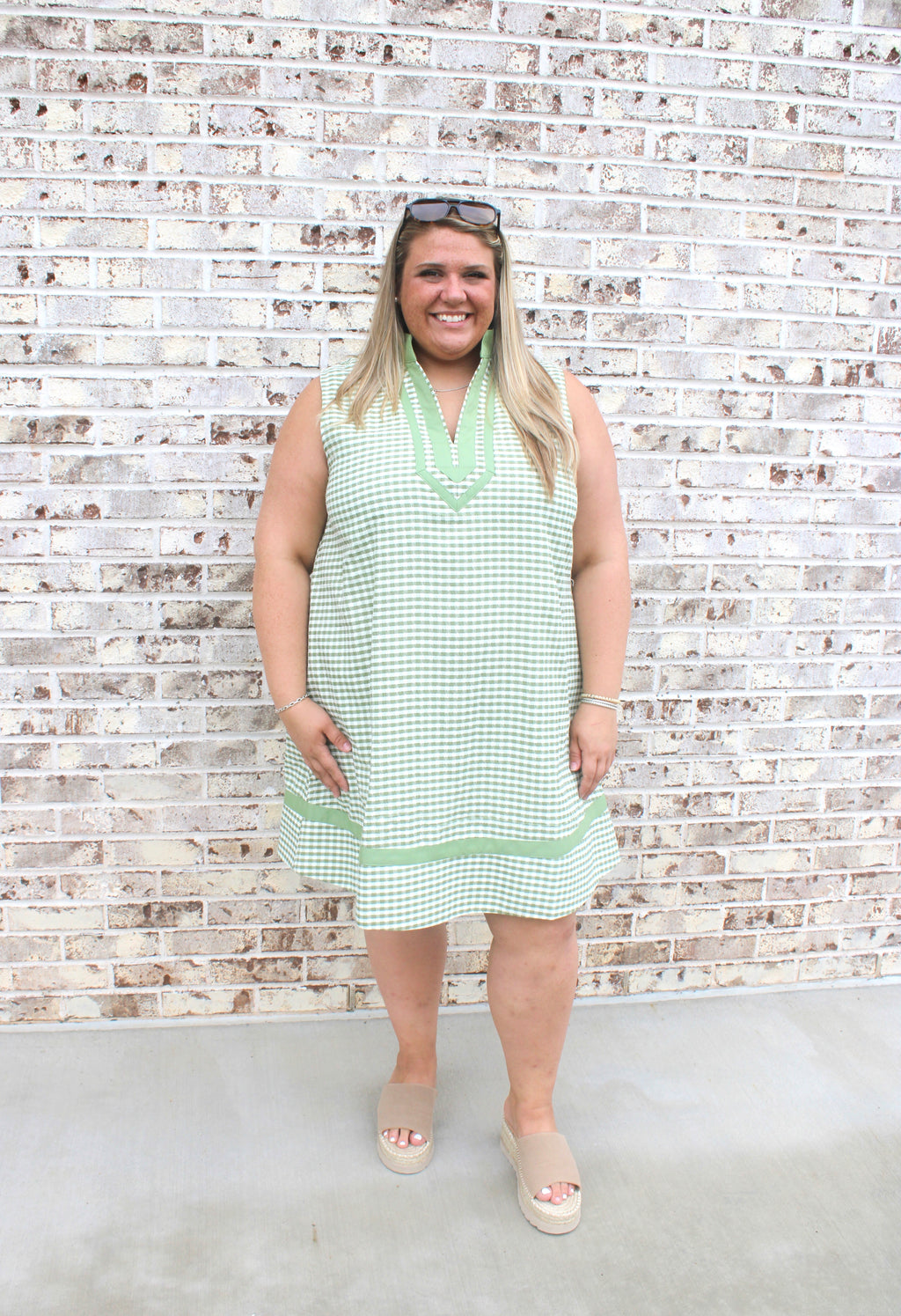 Green Gingham Shift