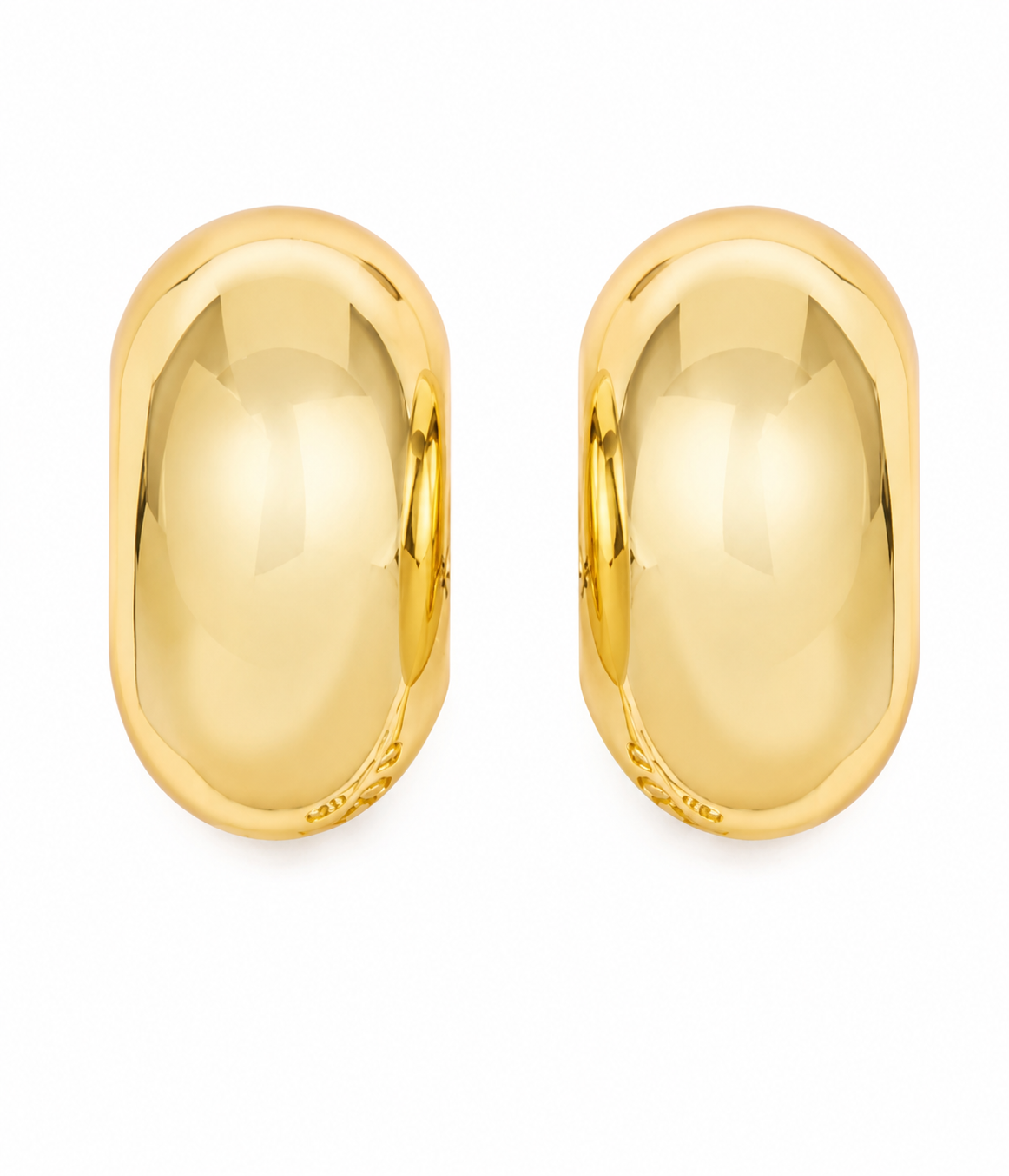 Rounded Gold Statement Earrings