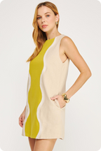 Aurora Wave Color Block Dress