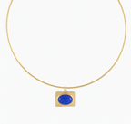 Oval Stone Rectangle Pendant Choker