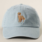 Golden Retriever Embroidered Pigment Dyed Baseball Cap